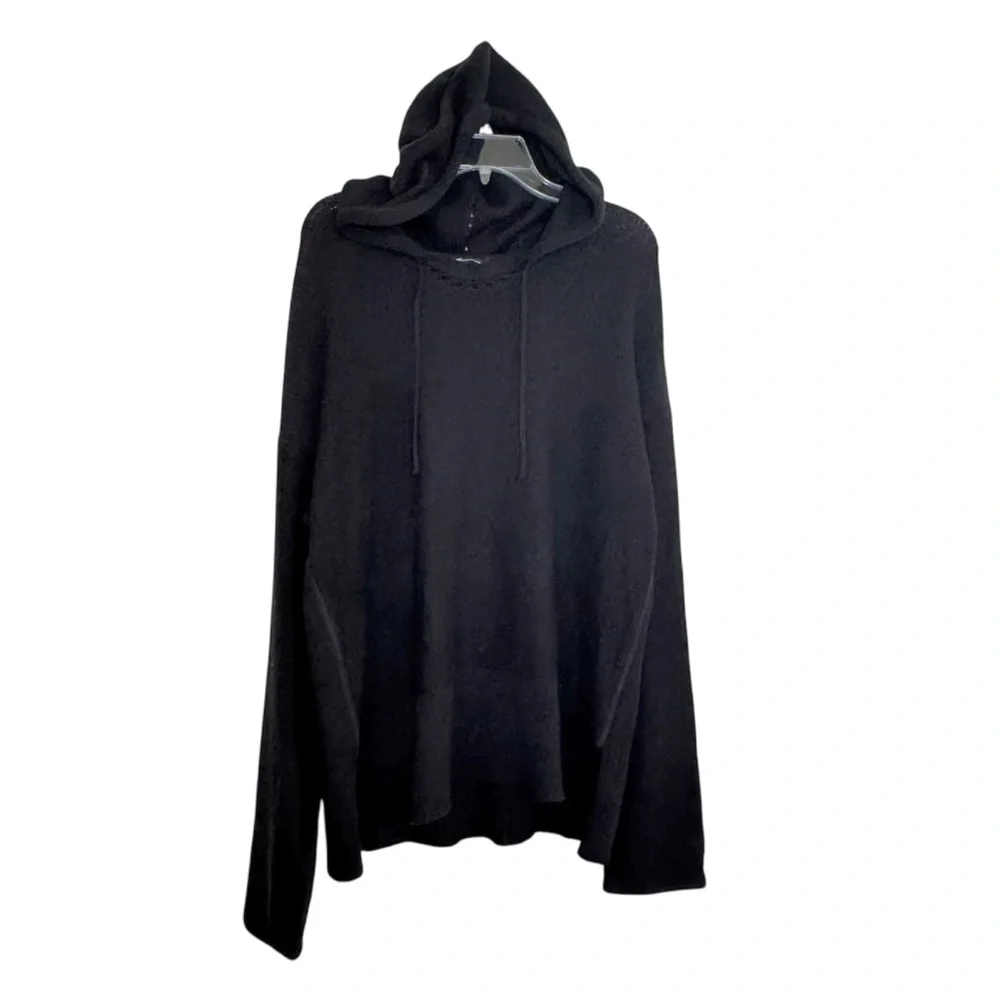 T by Alexander Wang Black Hooded Sweater Size M Oversize